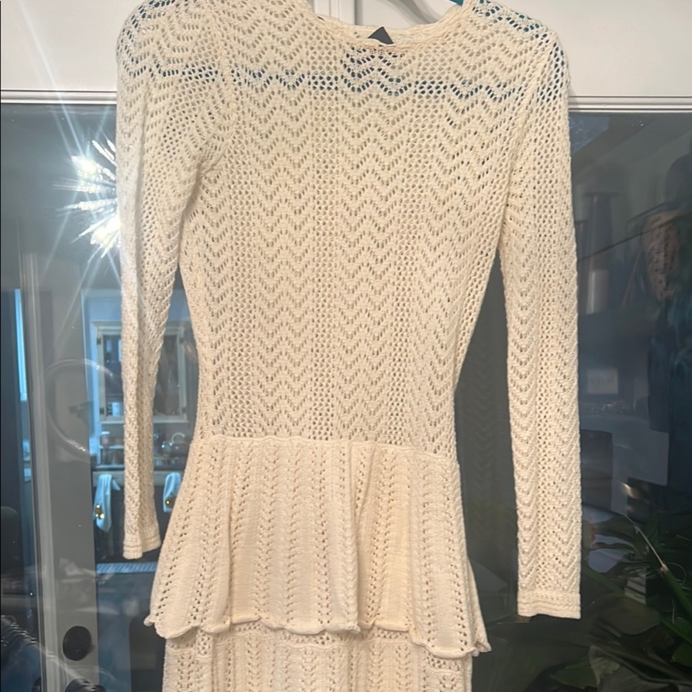 Elegant Cream Knit Dress